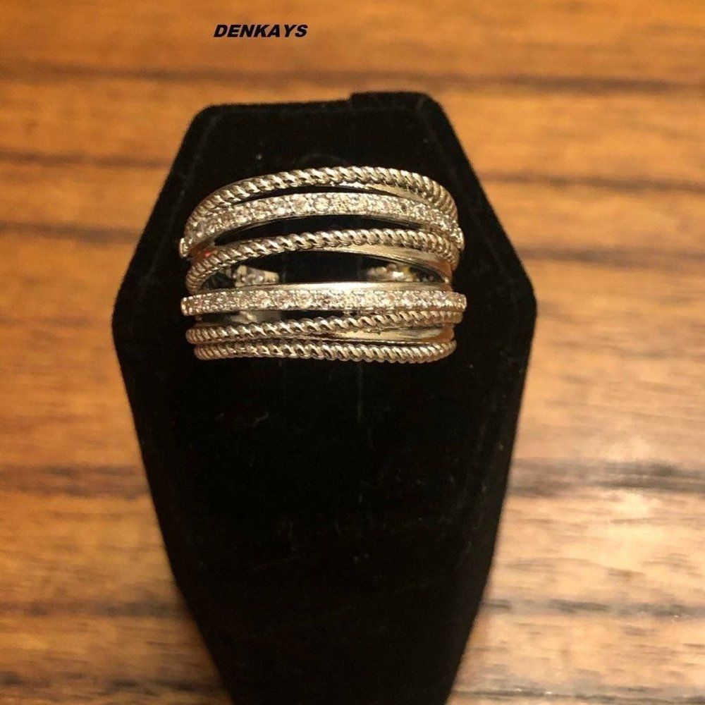 925 WEDDING RING BRIDAL RING ENGAGMENT RING - Picture 5 of 5